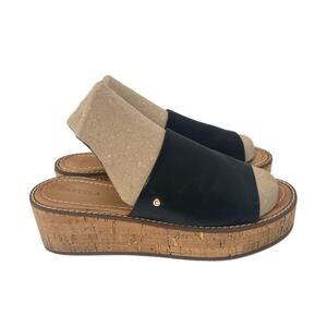 Carvela by Kurt Geiger Womens 39 | US 9 Black Leather Platform Slide Sandals EUC